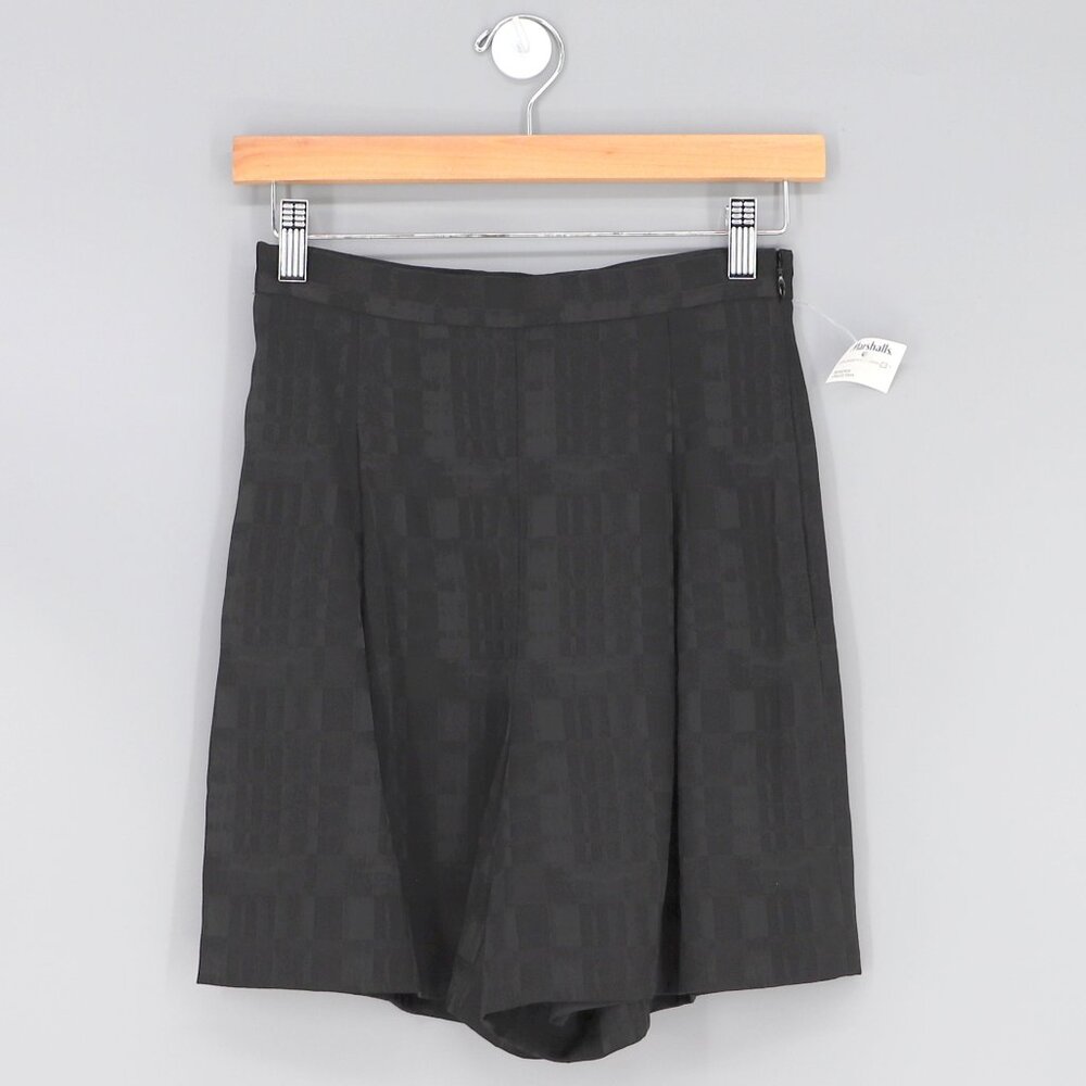 NWOT REISS Women's High Waisted Black Jacquard Culotte Shorts Lined Size US 2